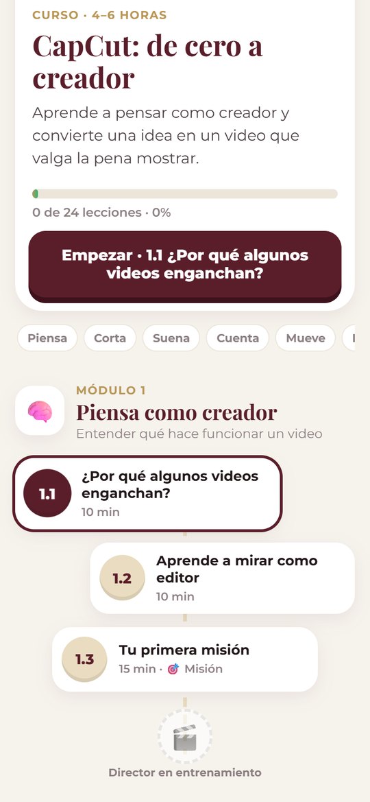 Tu camino: módulos que se van desbloqueando