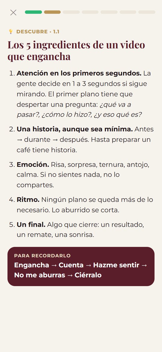 Lecciones cortas, una idea a la vez