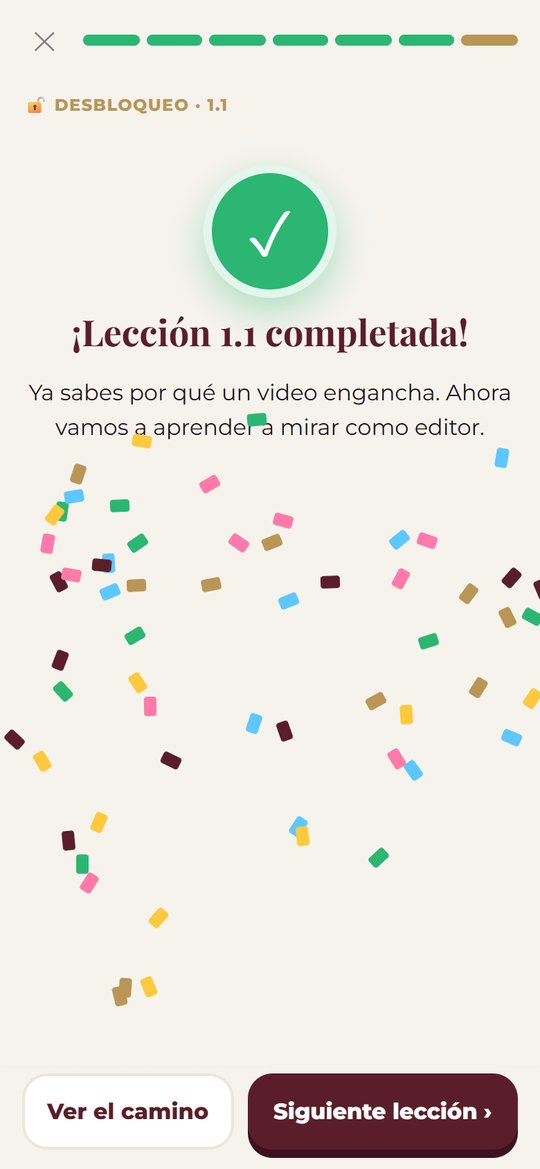Celebras cada lección completada