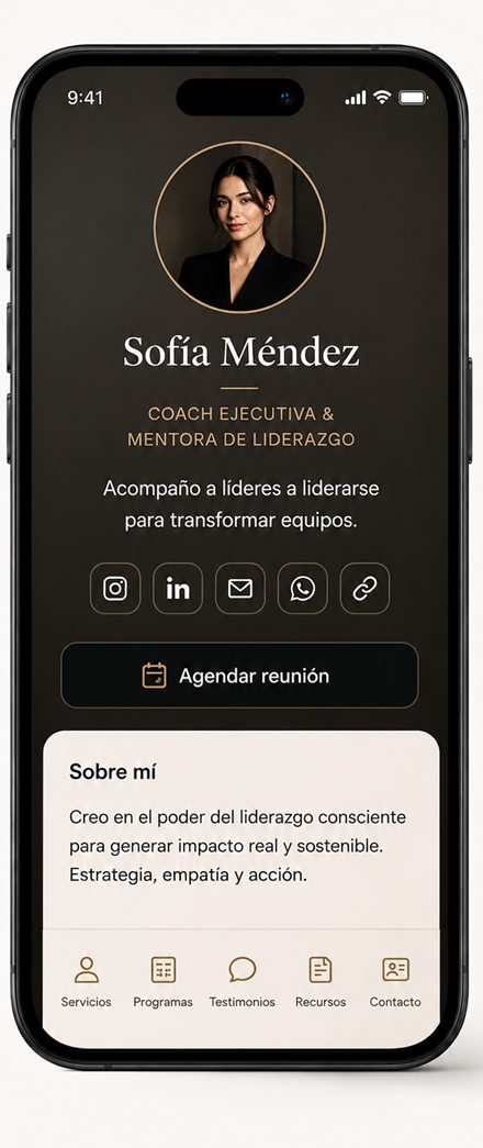 Ejemplo de ORIGEN Signature para una coach ejecutiva
