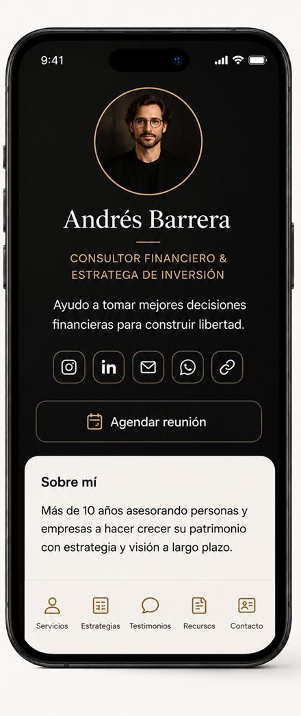 Ejemplo de ORIGEN Signature para un consultor financiero