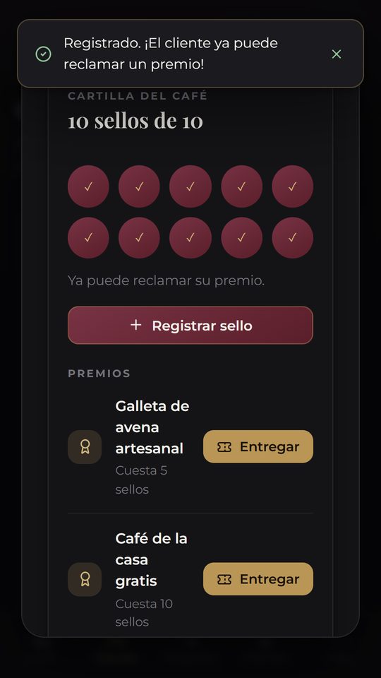 ¡Décimo sello! El premio se enciende
