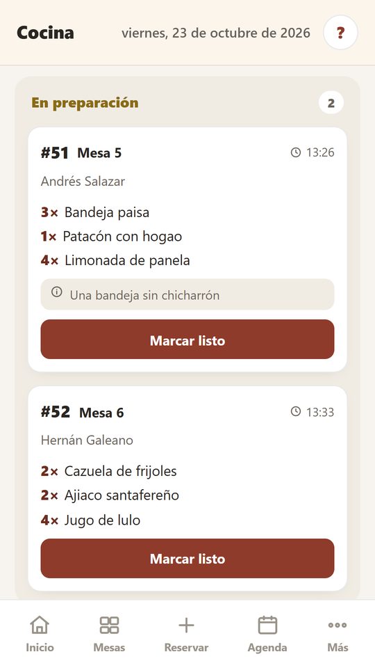 La cocina ve cada comanda al instante