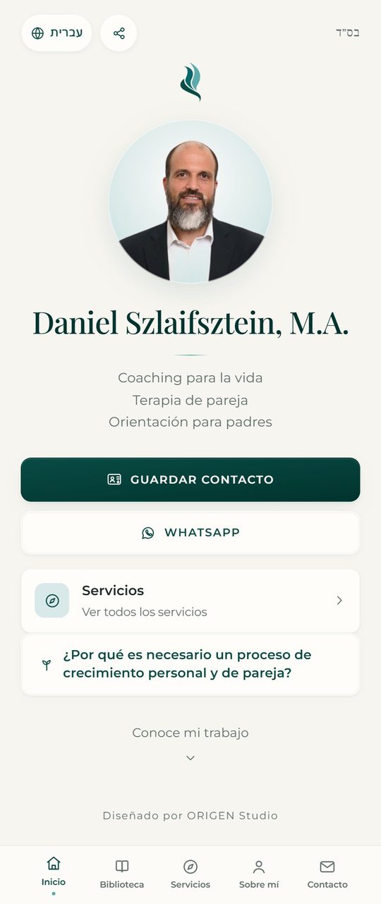 Tarjeta digital de ejemplo: Coaching y terapia